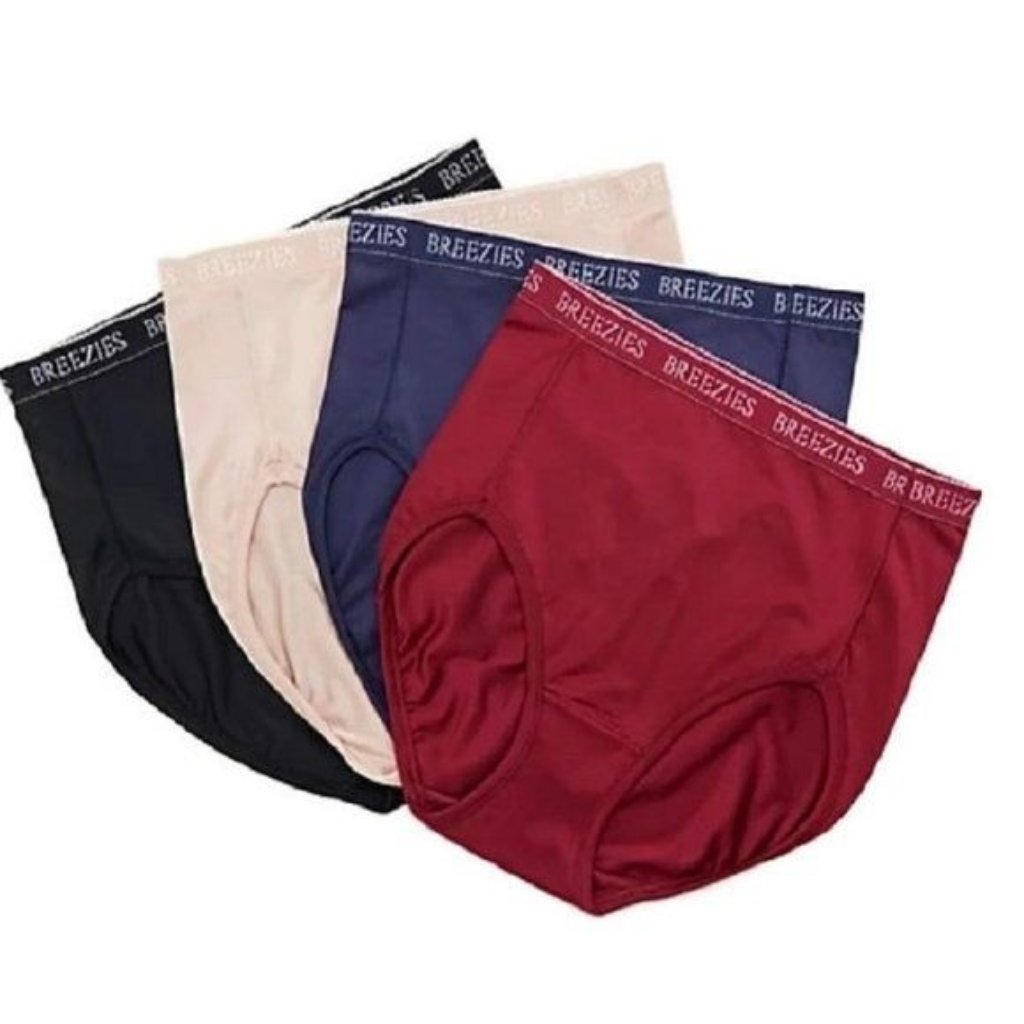 Breezies Nylon Microfiber Brief Panty Set Of 4 Size Medium